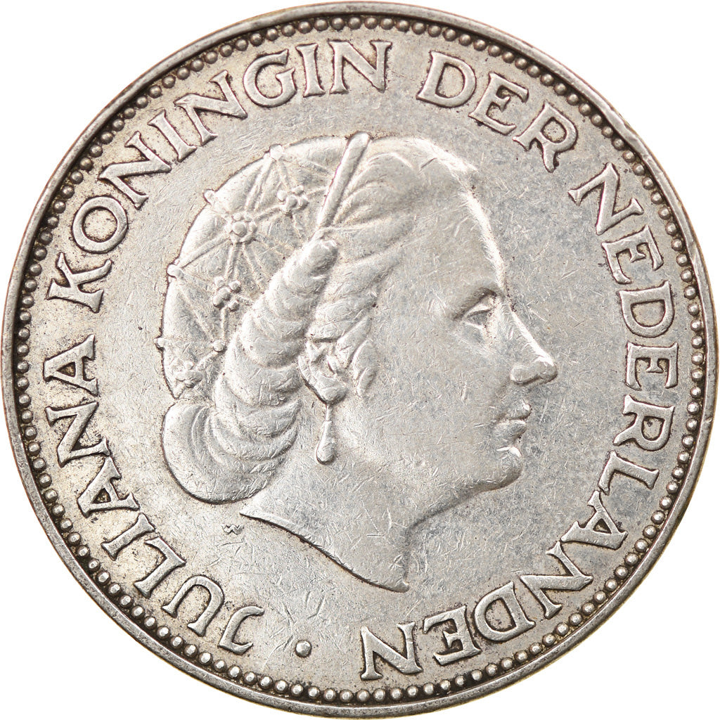 Münze, Niederlande, Juliana, 2-1/2 Gulden, 1960, SS, Silber, KM:185
