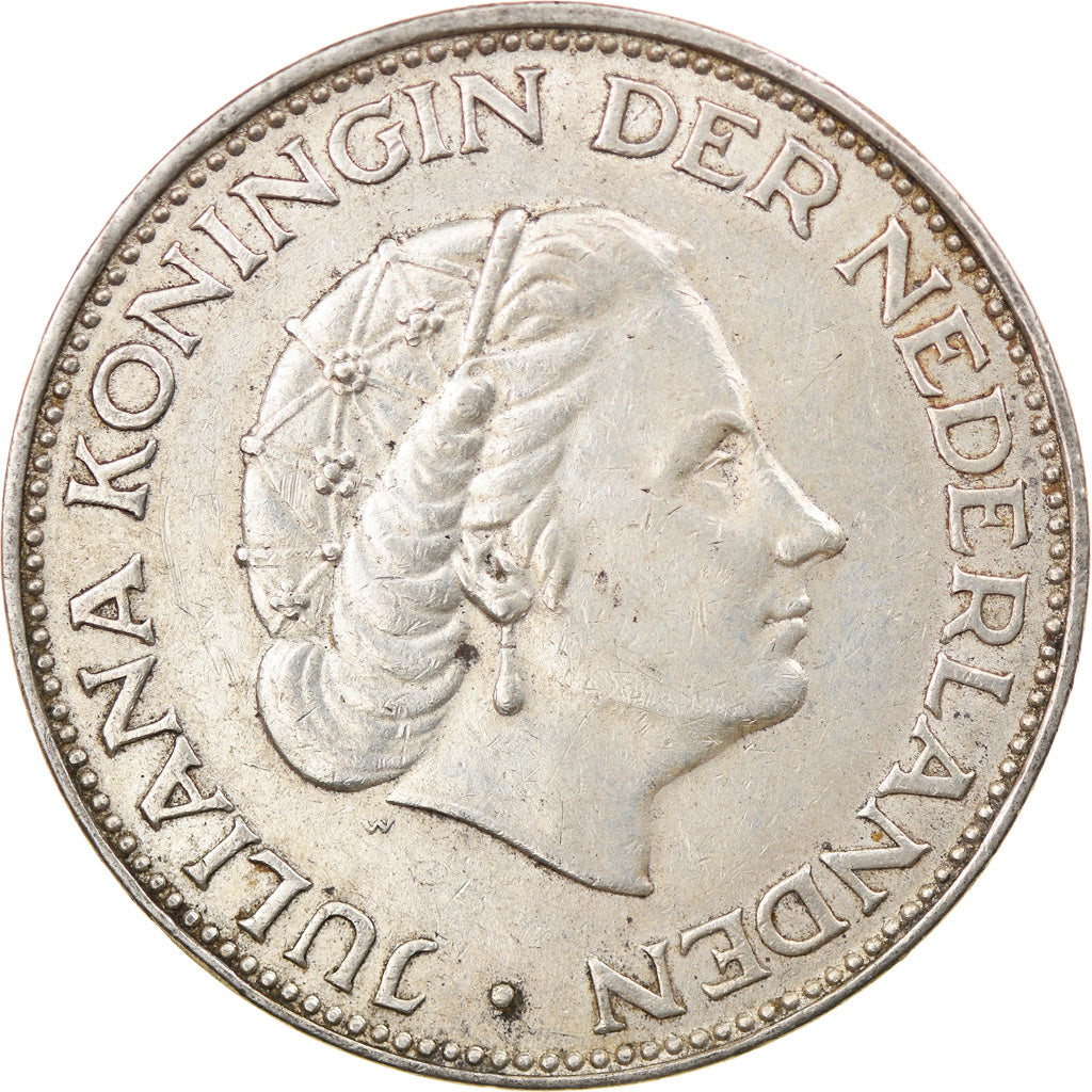 Münze, Niederlande, Juliana, 2-1/2 Gulden, 1960, SS, Silber, KM:185