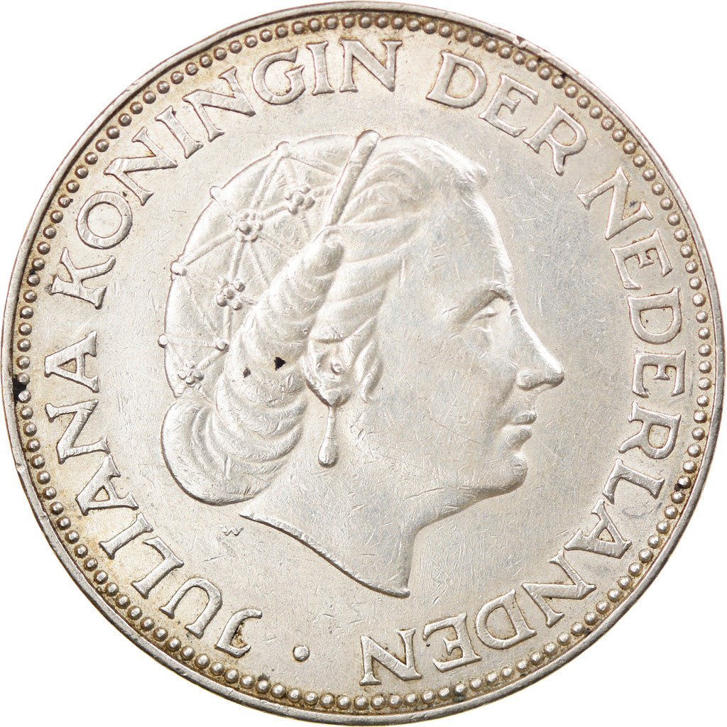 Moneta, Paesi Bassi, Juliana, 2-1/2 Gulden, 1961, BB+, Argento, KM:185