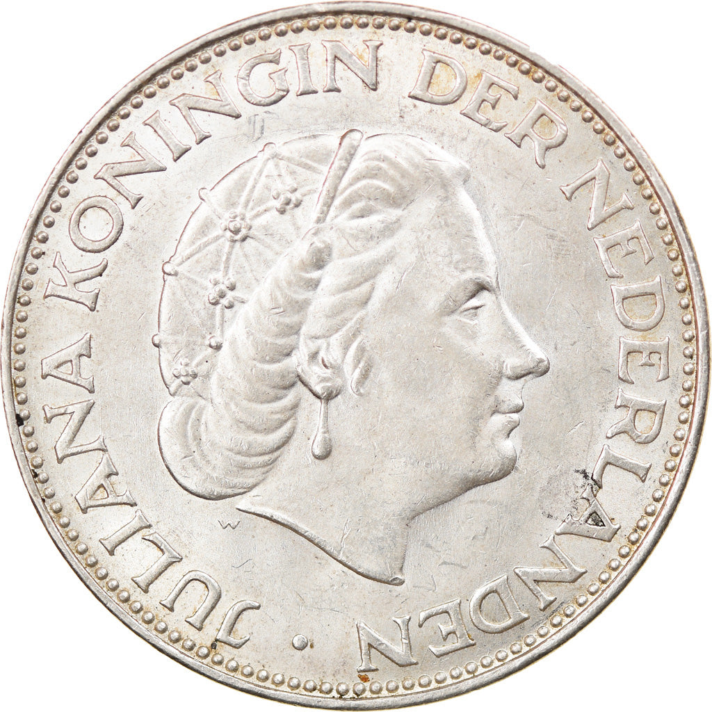 Münze, Niederlande, Juliana, 2-1/2 Gulden, 1961, SS+, Silber, KM:185