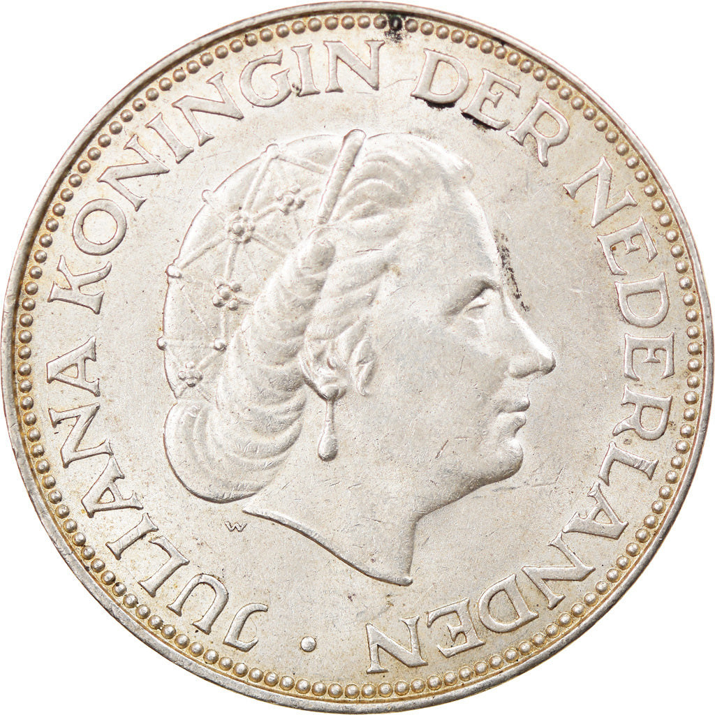 Moneta, Paesi Bassi, Juliana, 2-1/2 Gulden, 1961, BB+, Argento, KM:185