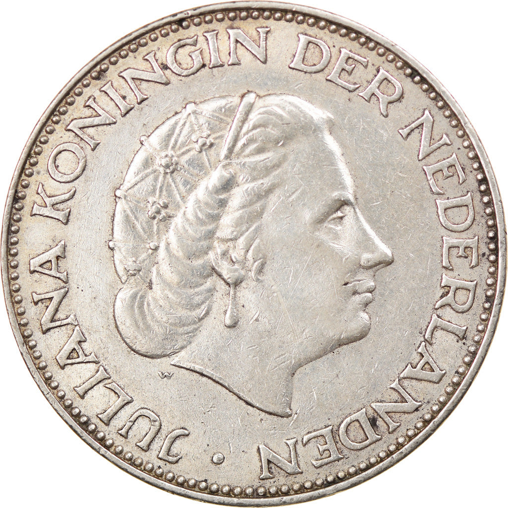 Moneta, Paesi Bassi, Juliana, 2-1/2 Gulden, 1961, BB+, Argento, KM:185