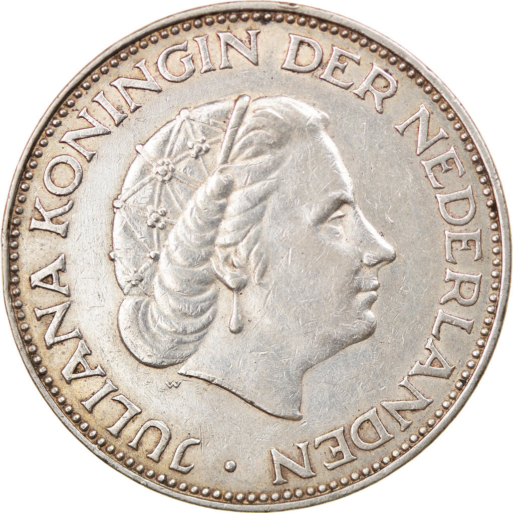 Moneta, Holandia, Juliana, 2-1/2 Gulden, 1961, EF(40-45), Srebro, KM:185