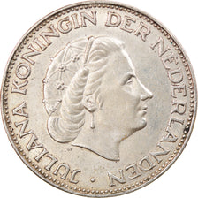 Coin, Netherlands, Juliana, 2-1/2 Gulden, 1961, EF(40-45), Silver, KM:185