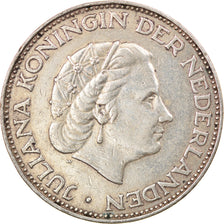 Coin, Netherlands, Juliana, 2-1/2 Gulden, 1961, EF(40-45), Silver, KM:185