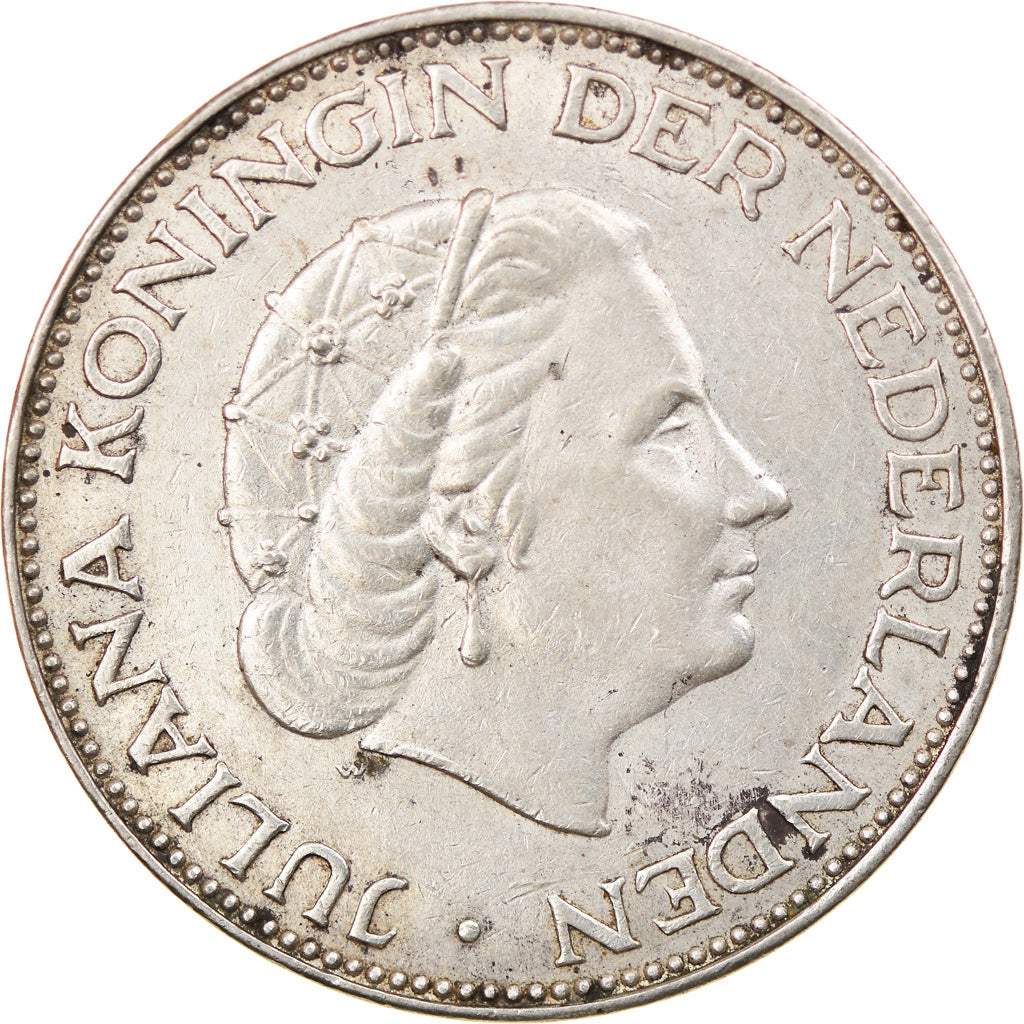 Münze, Niederlande, Juliana, 2-1/2 Gulden, 1961, SS, Silber, KM:185