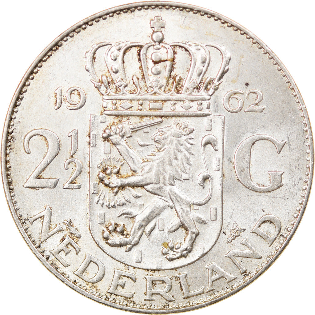 Monnaie, Pays-Bas, Juliana, 2-1/2 Gulden, 1962, TTB+, Argent, KM:185