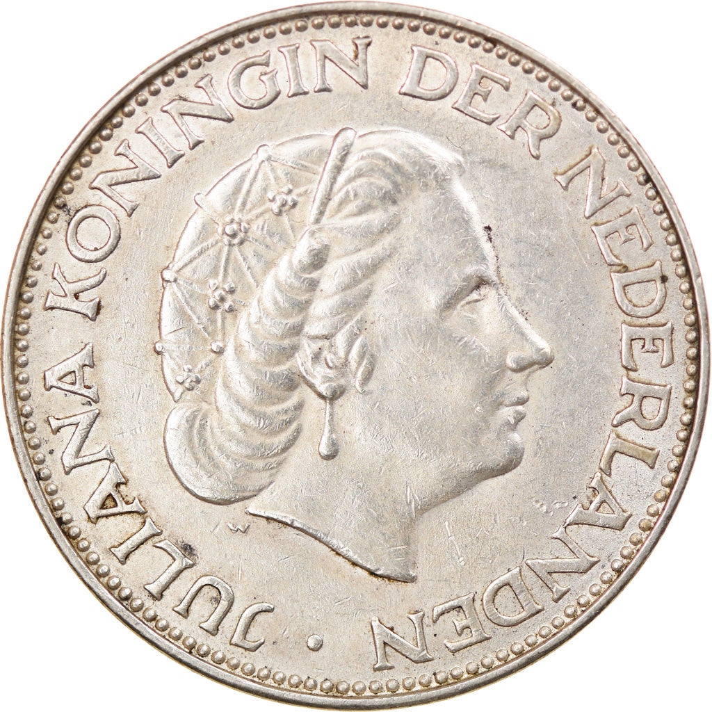 Munten, Nederland, Juliana, 2-1/2 Gulden, 1963, ZF+, Zilver, KM:185