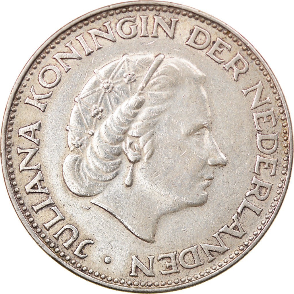 Coin, Netherlands, Juliana, 2-1/2 Gulden, 1963, EF(40-45), Silver, KM:185