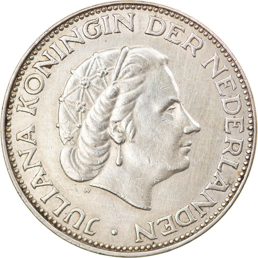 Moneta, Paesi Bassi, Juliana, 2-1/2 Gulden, 1964, BB, Argento, KM:185