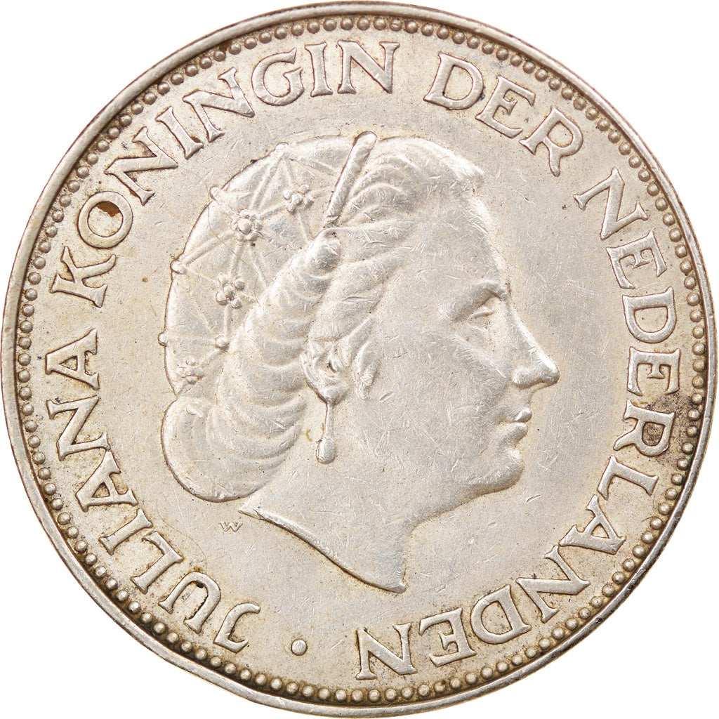 Moneta, Paesi Bassi, Juliana, 2-1/2 Gulden, 1966, BB+, Argento, KM:185