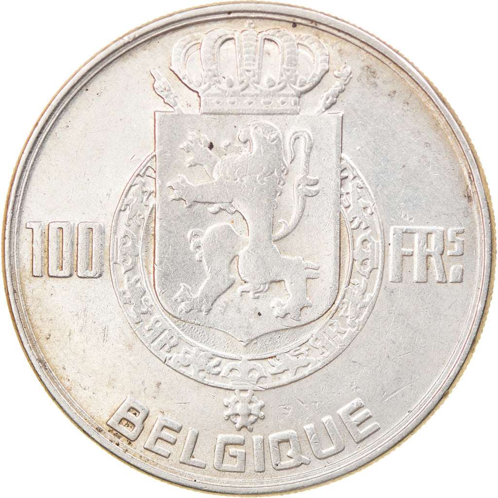 Coin, Belgium, 100 Francs, 100 Frank, 1950, EF(40-45), Silver, KM:138.1