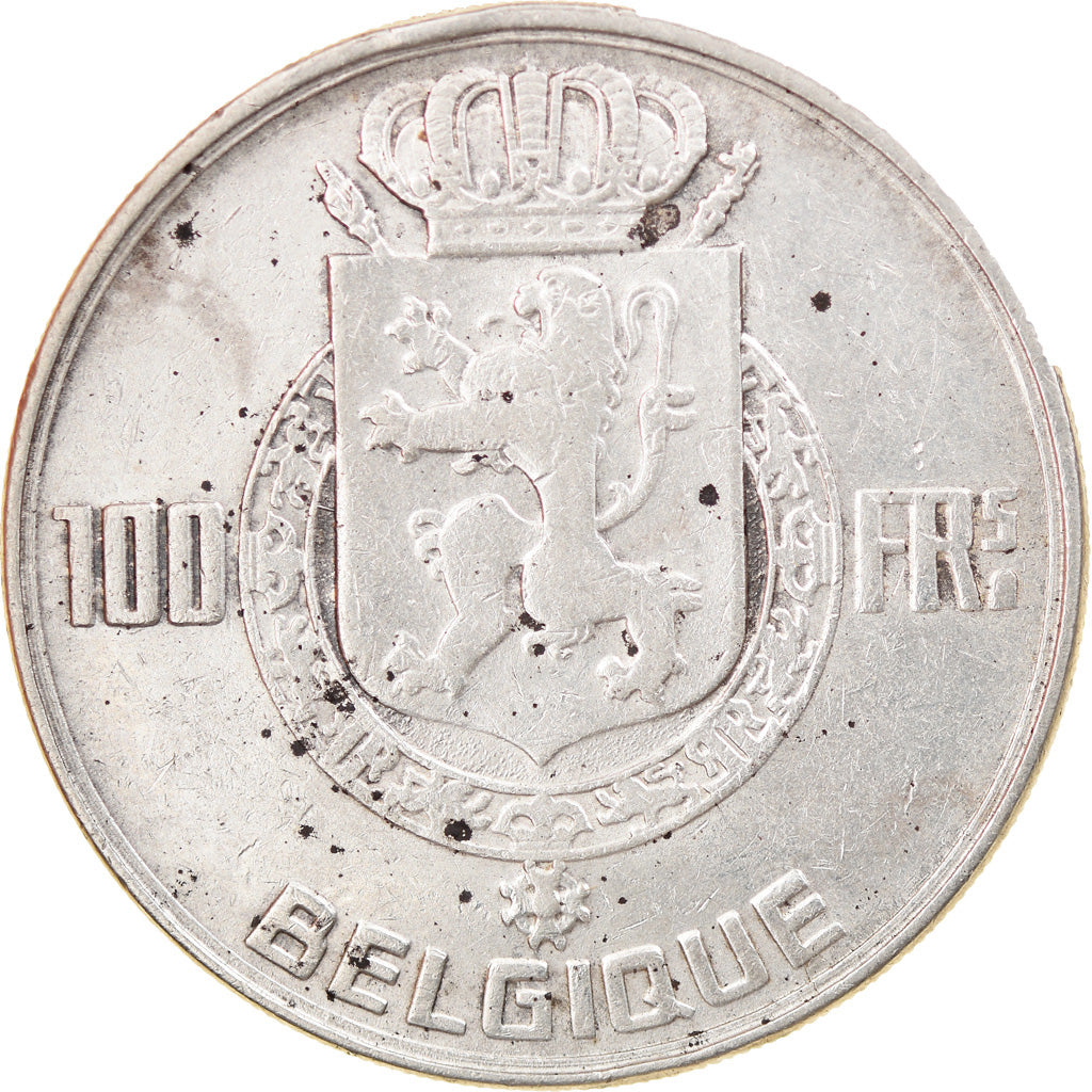 Coin, Belgium, 100 Francs, 100 Frank, 1948, EF(40-45), Silver, KM:138.1