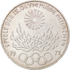 Moneda, ALEMANIA - REPÚBLICA FEDERAL, 10 Mark, 1972, Munich, EBC, Plata, KM:135