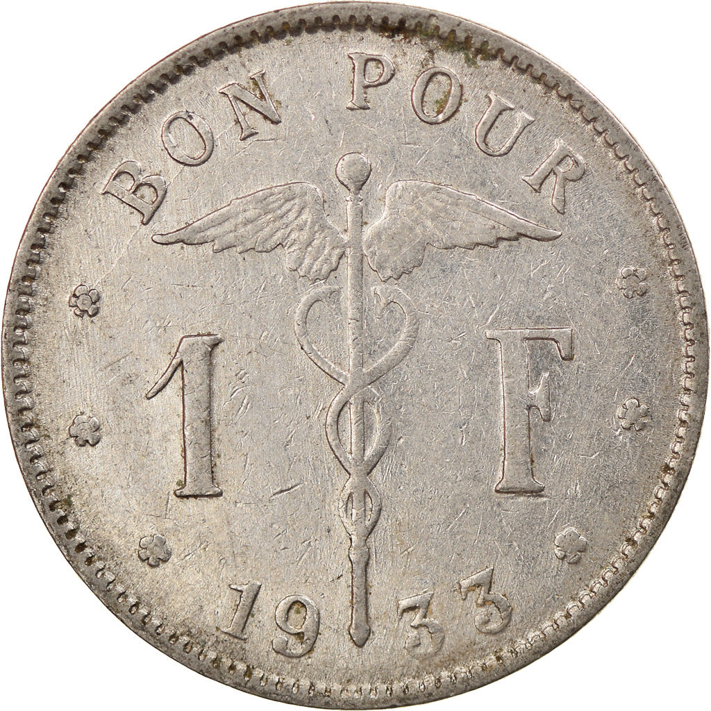 Coin, Belgium, Franc, 1933, VF(30-35), Nickel, KM:89
