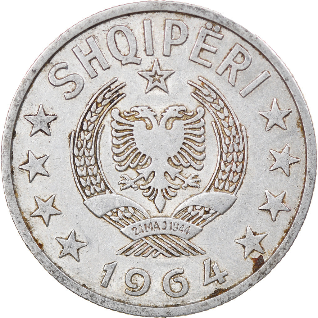 Coin, Albania, 50 Qindarka, 1964, EF(40-45), Aluminum, KM:42