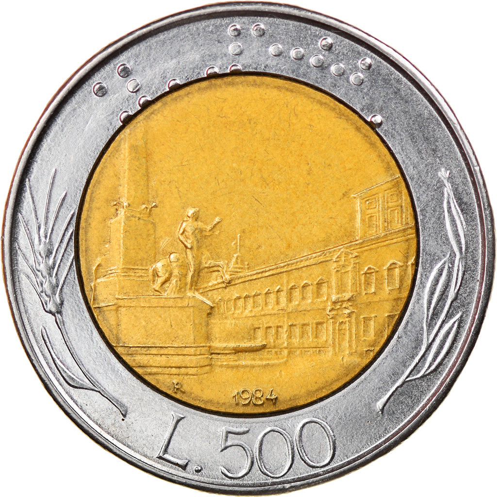Moeda, Itália, 500 Lire, 1984, EF(40-45), Bimetálico, KM:111