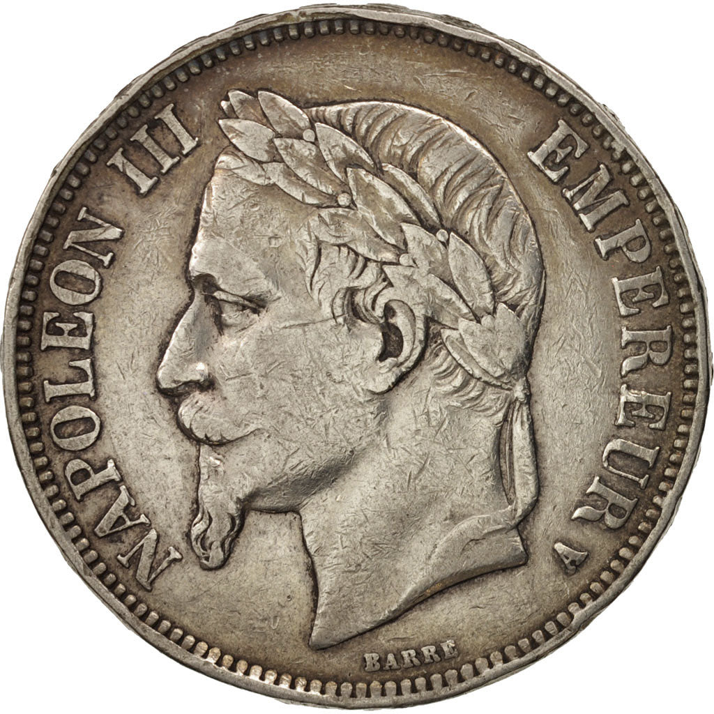 France, Napoleon III,5 Francs, 1867, Paris, TTB, Argent, KM:799.1, Gad 739