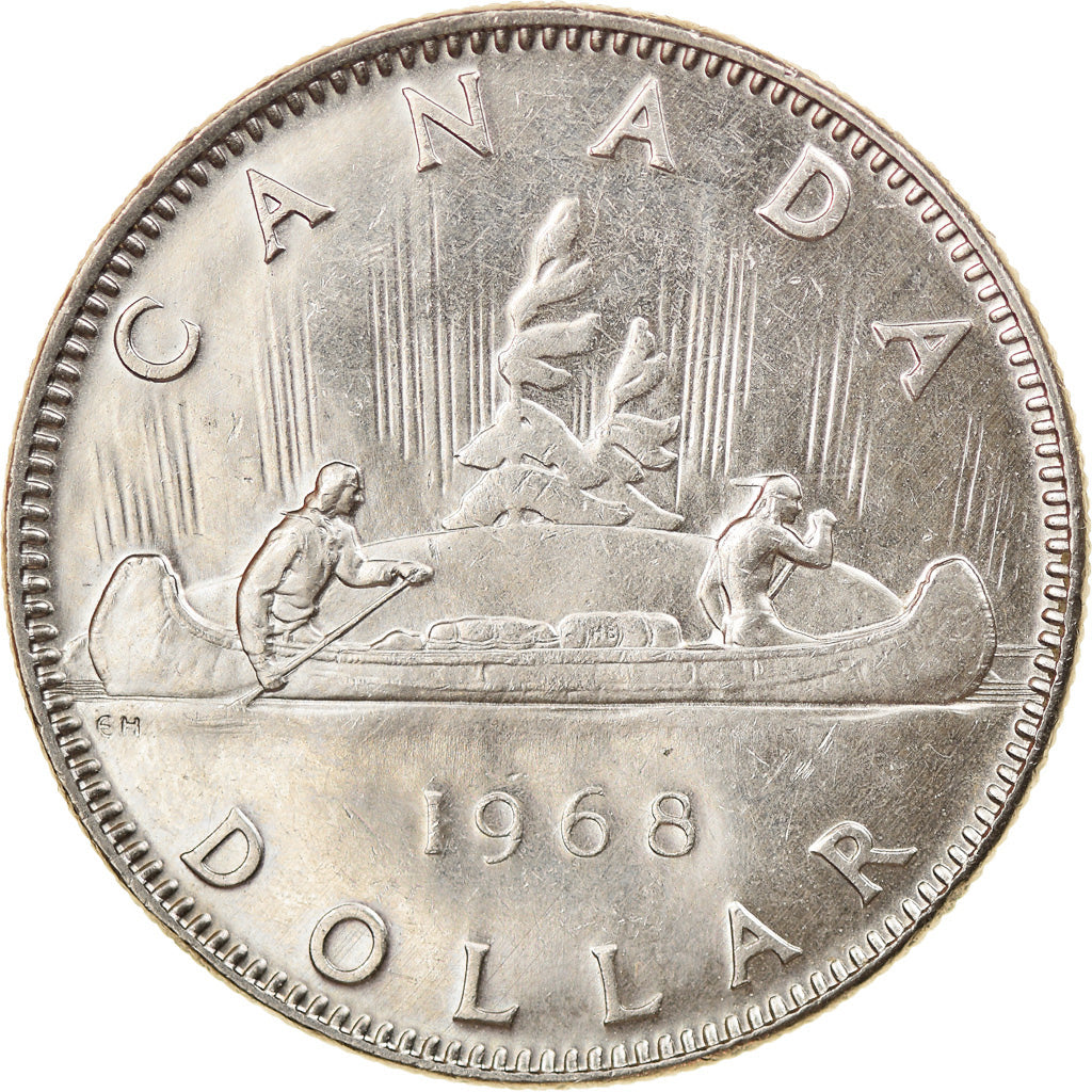 Coin, Canada, Elizabeth II, Dollar, 1968, Ottawa, AU(50-53), Nickel