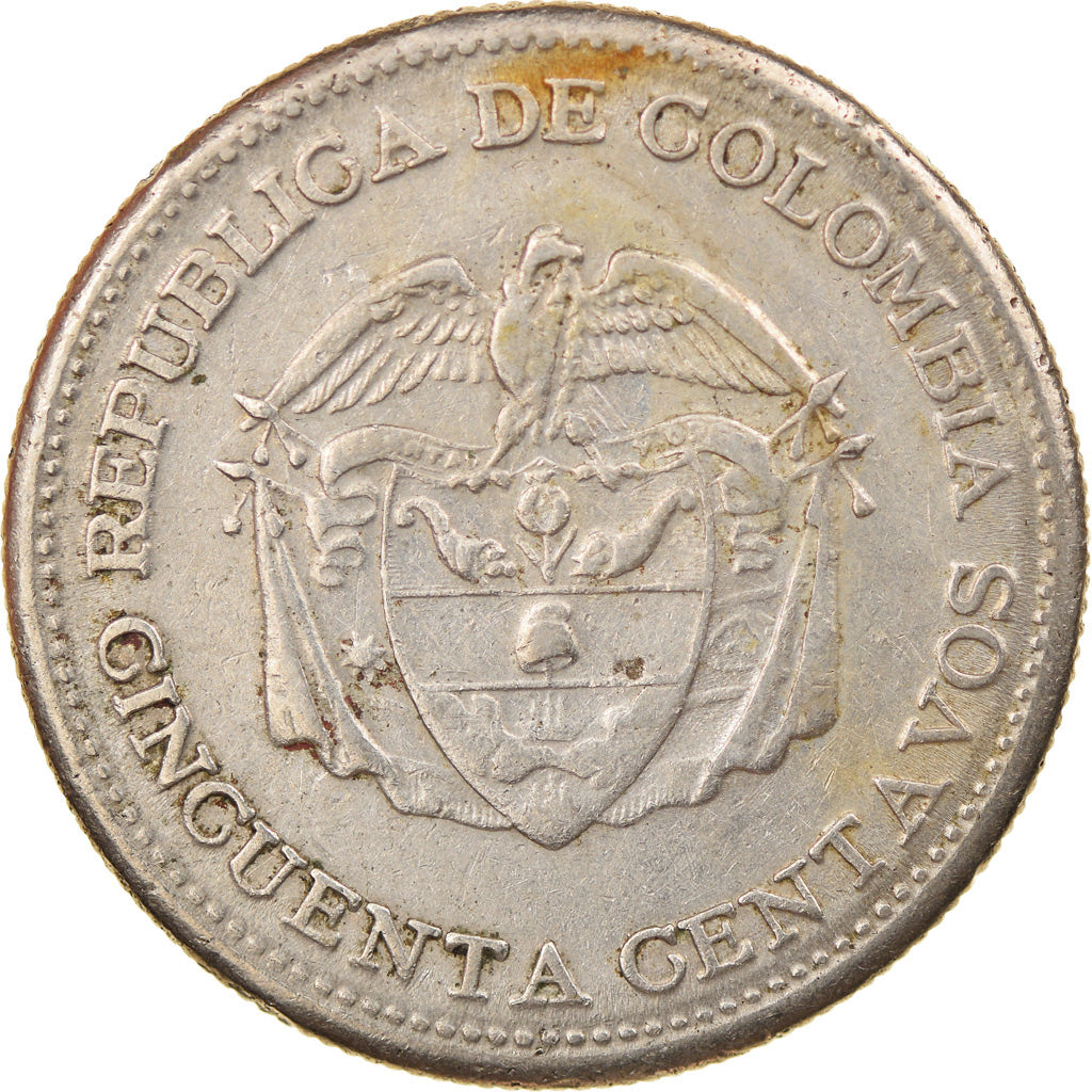 Coin, Colombia, 50 Centavos, 1960, EF(40-45), Copper-nickel, KM:217