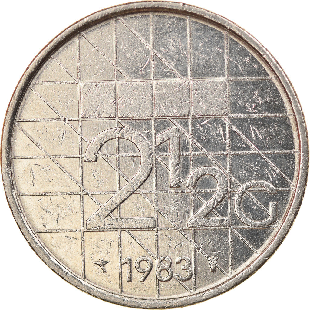 Coin, Netherlands, Beatrix, 2-1/2 Gulden, 1983, VF(30-35), Nickel, KM:206