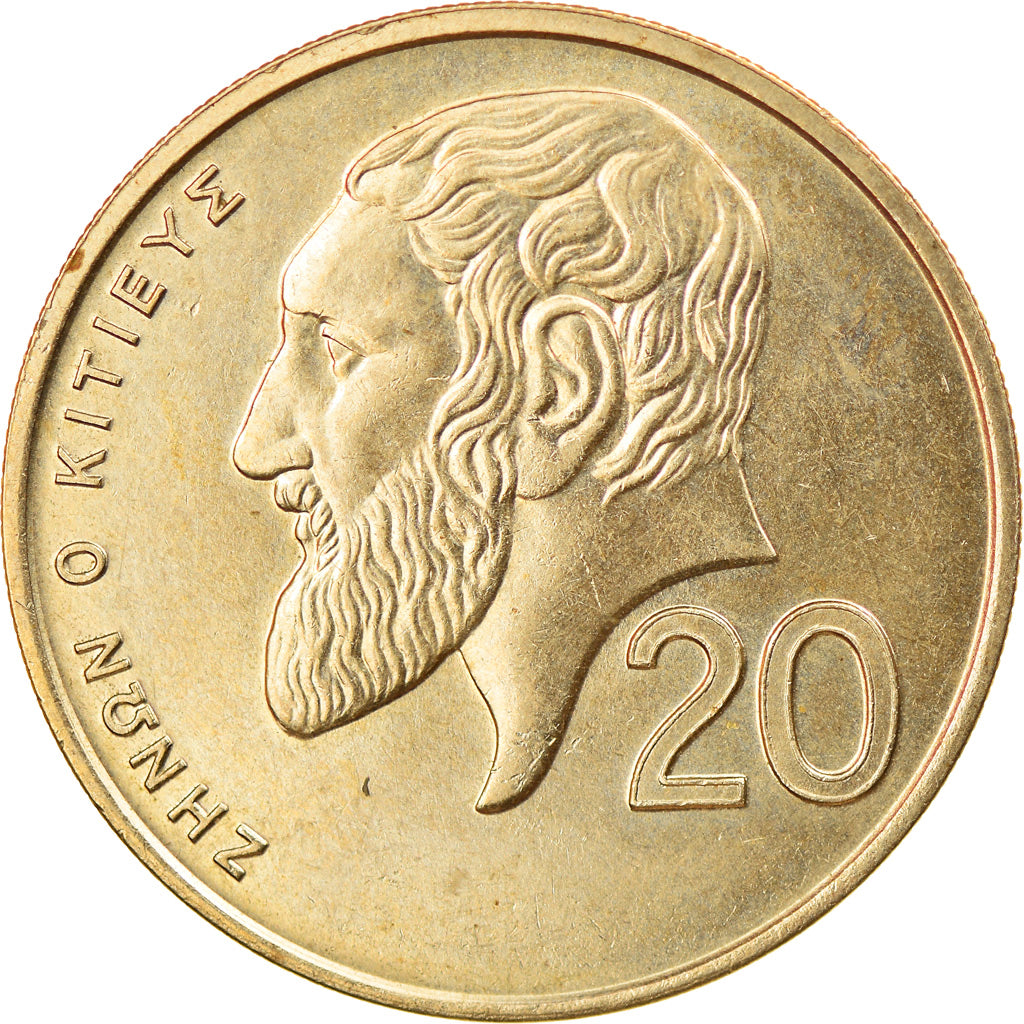 Moneta, Cypr, 20 Cents, 1990, AU(50-53), Mosiądz niklowy, KM:62.1