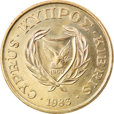 Moneta, Cypr, 20 Cents, 1983, AU(50-53), Mosiądz niklowy, KM:57.1