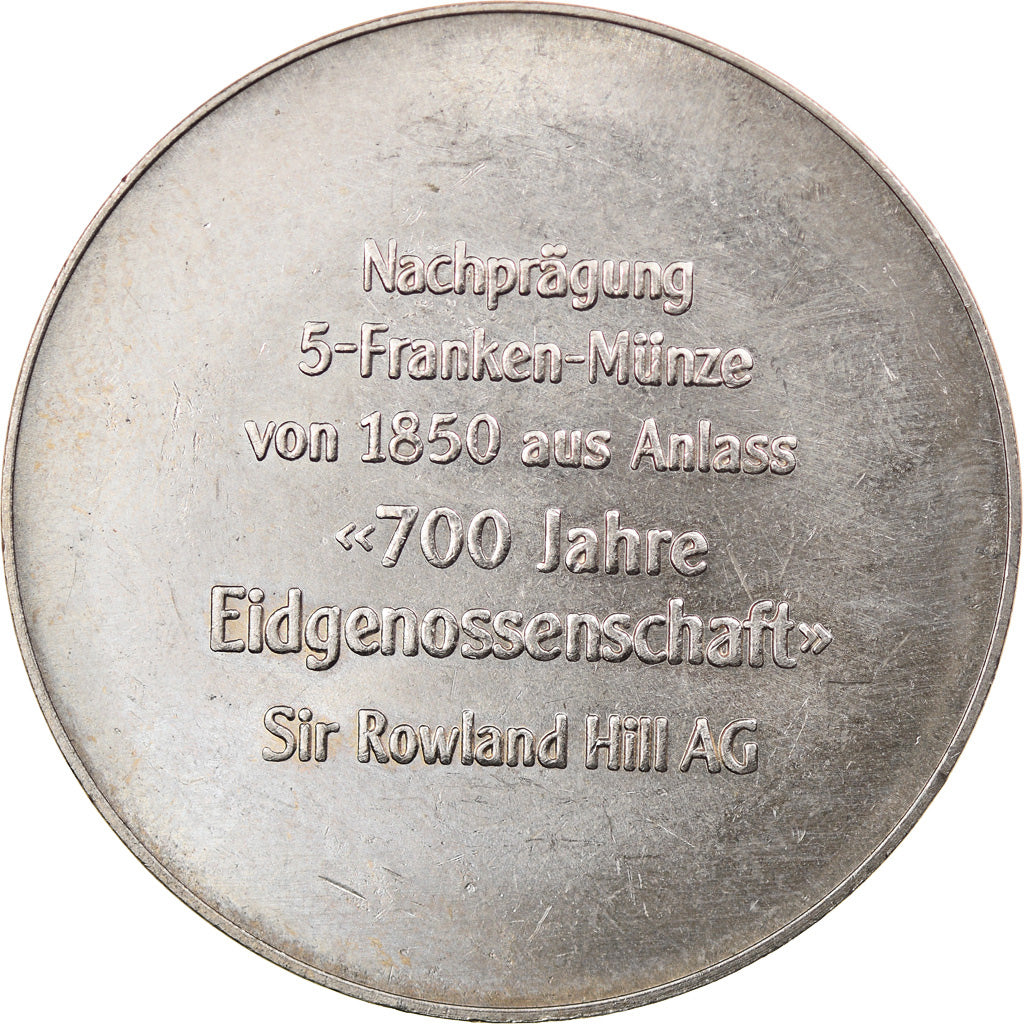 Switzerland, Medal, 700 Ans de la Confédération, Politics, Society, War, 1991