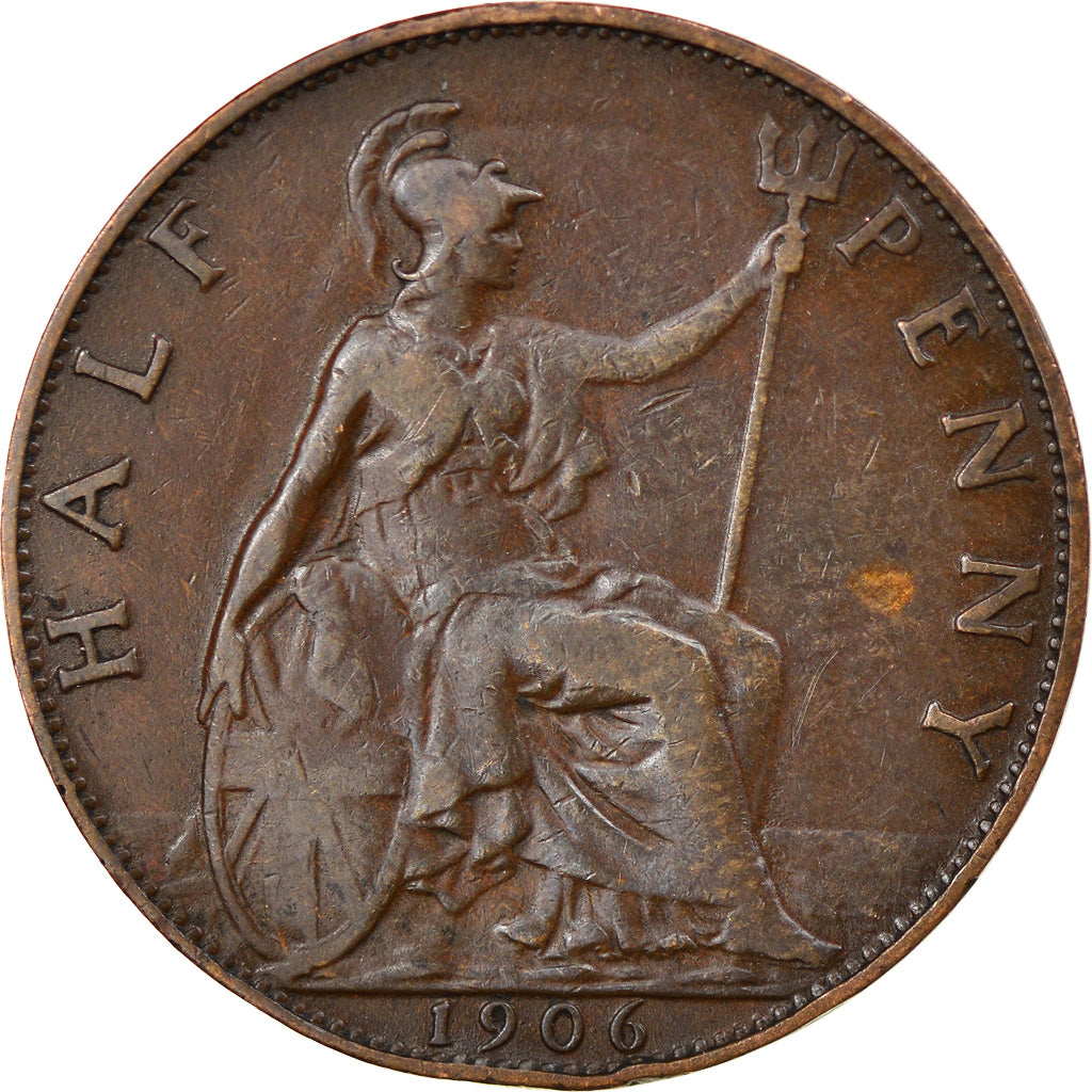 Coin, Great Britain, Edward VII, 1/2 Penny, 1906, EF(40-45), Bronze, KM:793.2