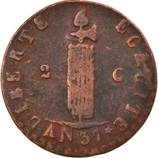 Coin, Haiti, 2 Centimes, 1840, backward 4, VF(20-25), Copper, KM:A22