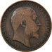 Moneda, Gran Bretaña, Edward VII, 1/2 Penny, 1902, BC+, Bronce, KM:793.1