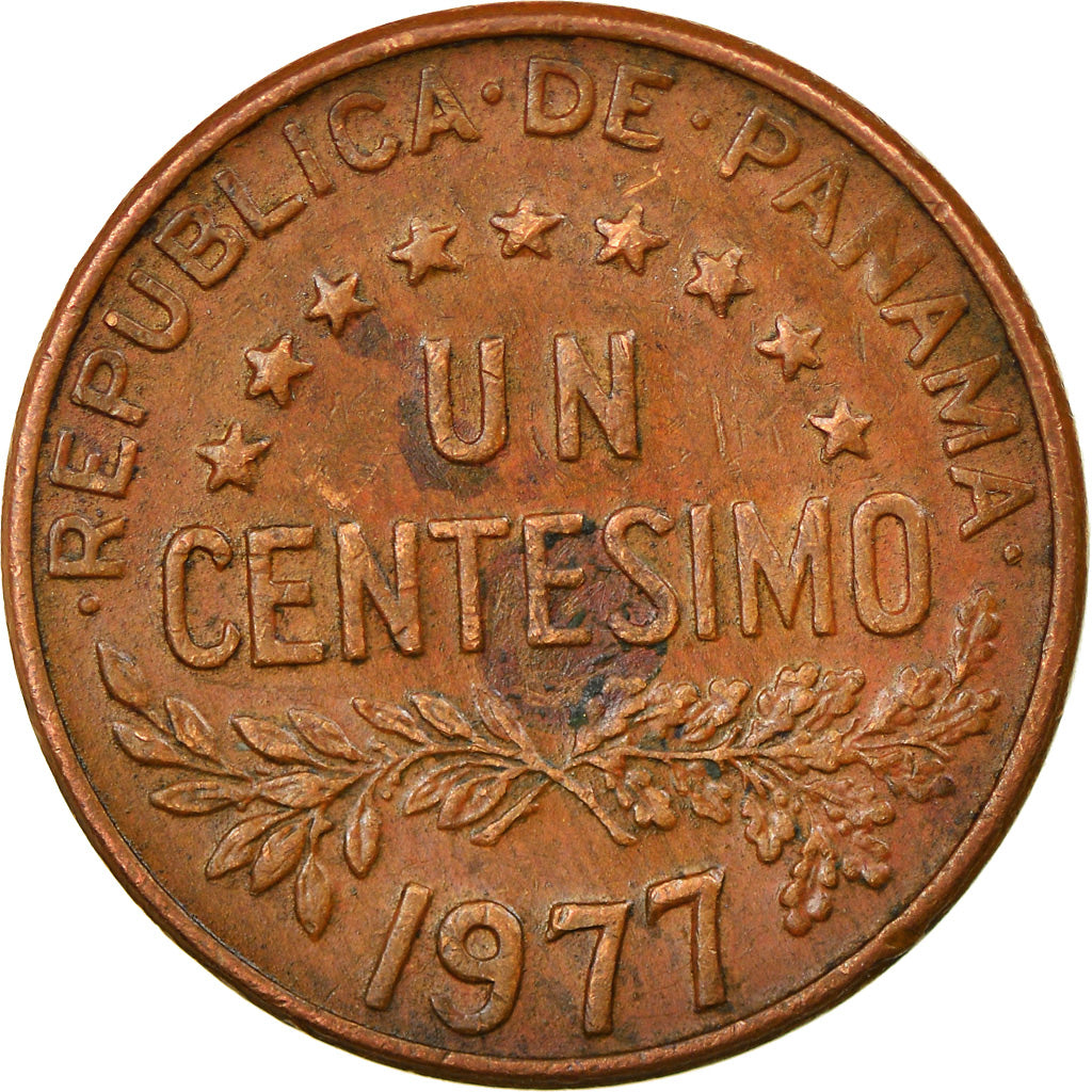 Moneda, Panamá, Centesimo, 1977, U.S. Mint, MBC+, Bronce, KM:22