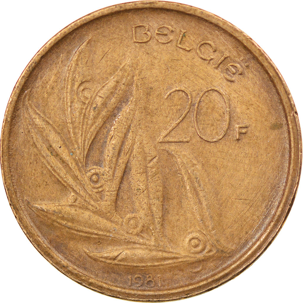 Münze, Belgien, 20 Francs, 20 Frank, 1981, Brussels, SS, Nickel-Bronze, KM:160