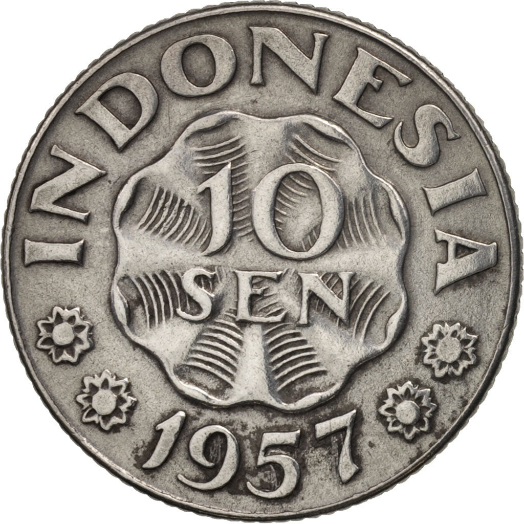 Indonesia, 10 Sen, 1957, AU(50-53), Aluminum, KM:12