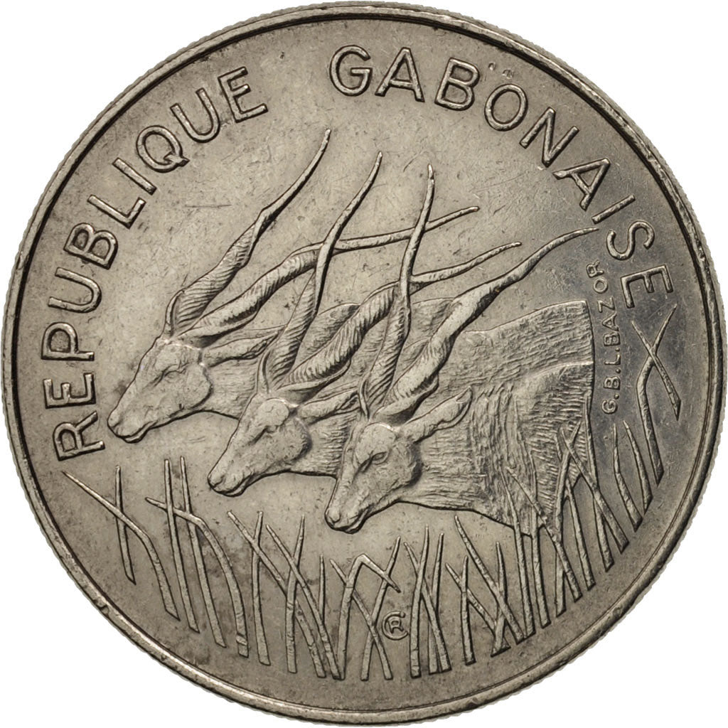 Gabon, 100 Francs, 1972, Paris, AU(55-58), Nickel, KM:12