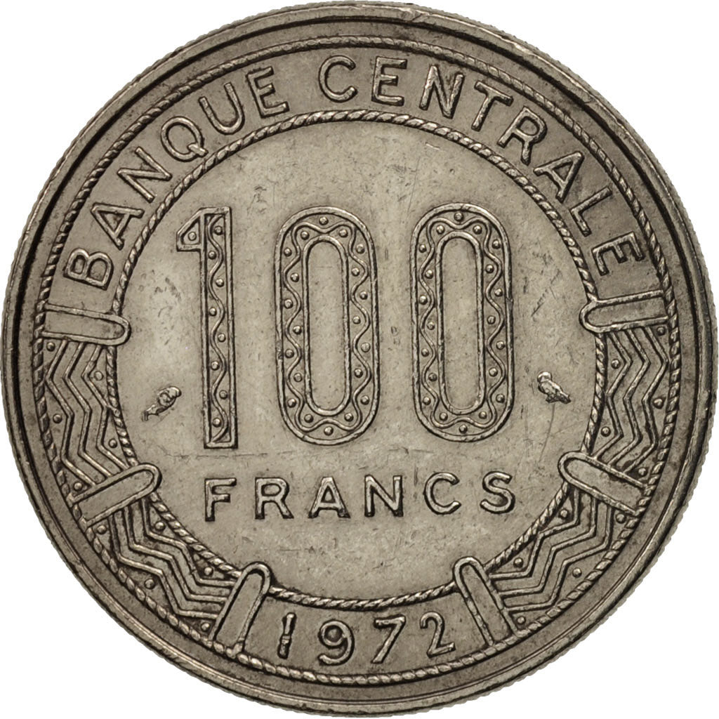 Gabon, 100 Francs, 1972, Paris, AU(55-58), Nickel, KM:12