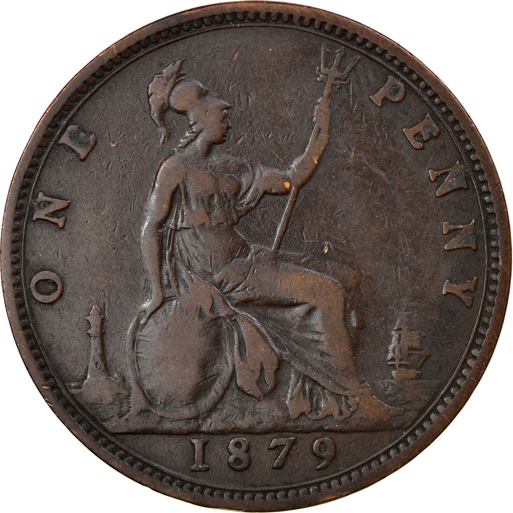 Coin, Great Britain, Victoria, Penny, 1879, VF(30-35), Bronze, KM:755