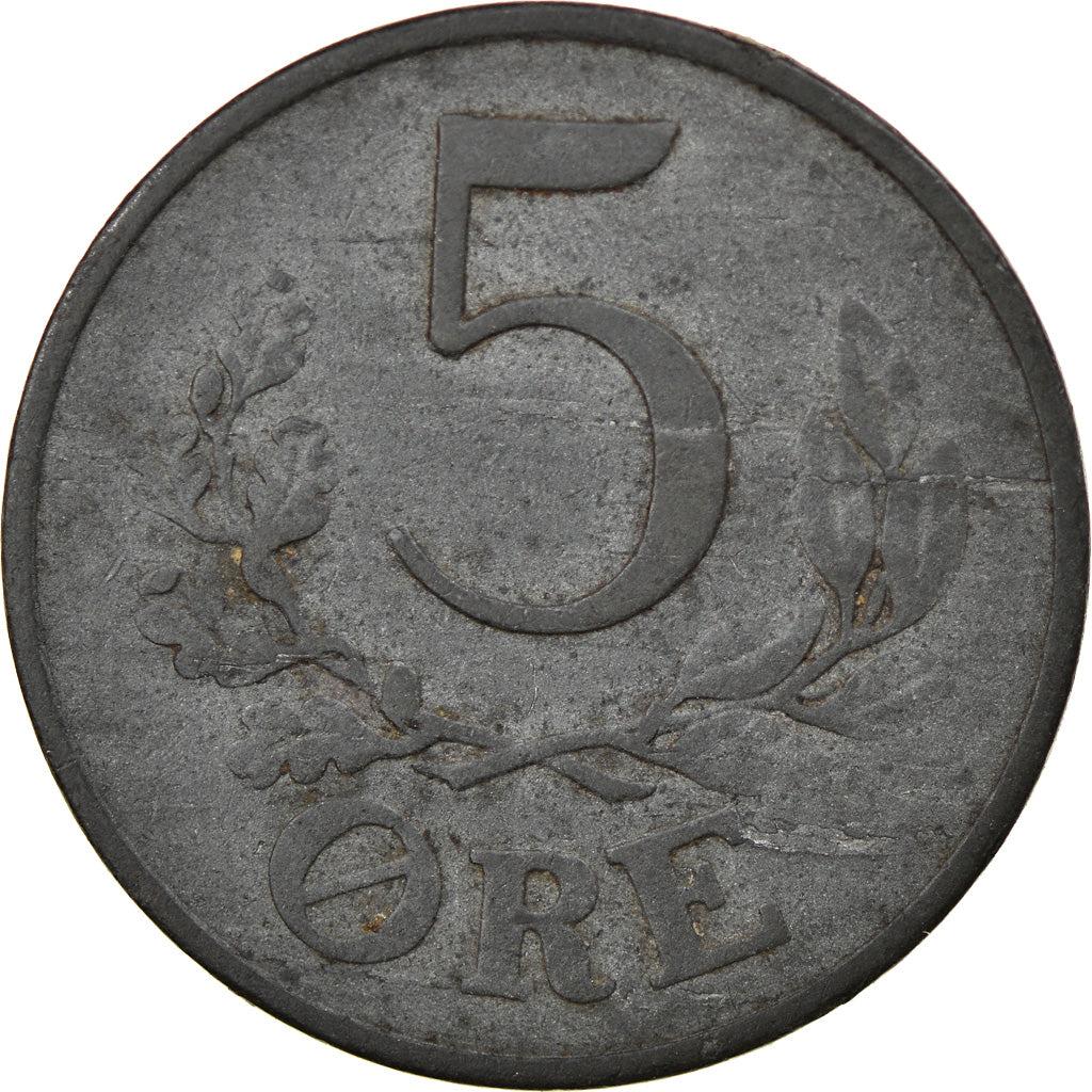 Monnaie, Danemark, Christian X, 5 Öre, 1944, Copenhagen, TTB+, Zinc, KM:834a