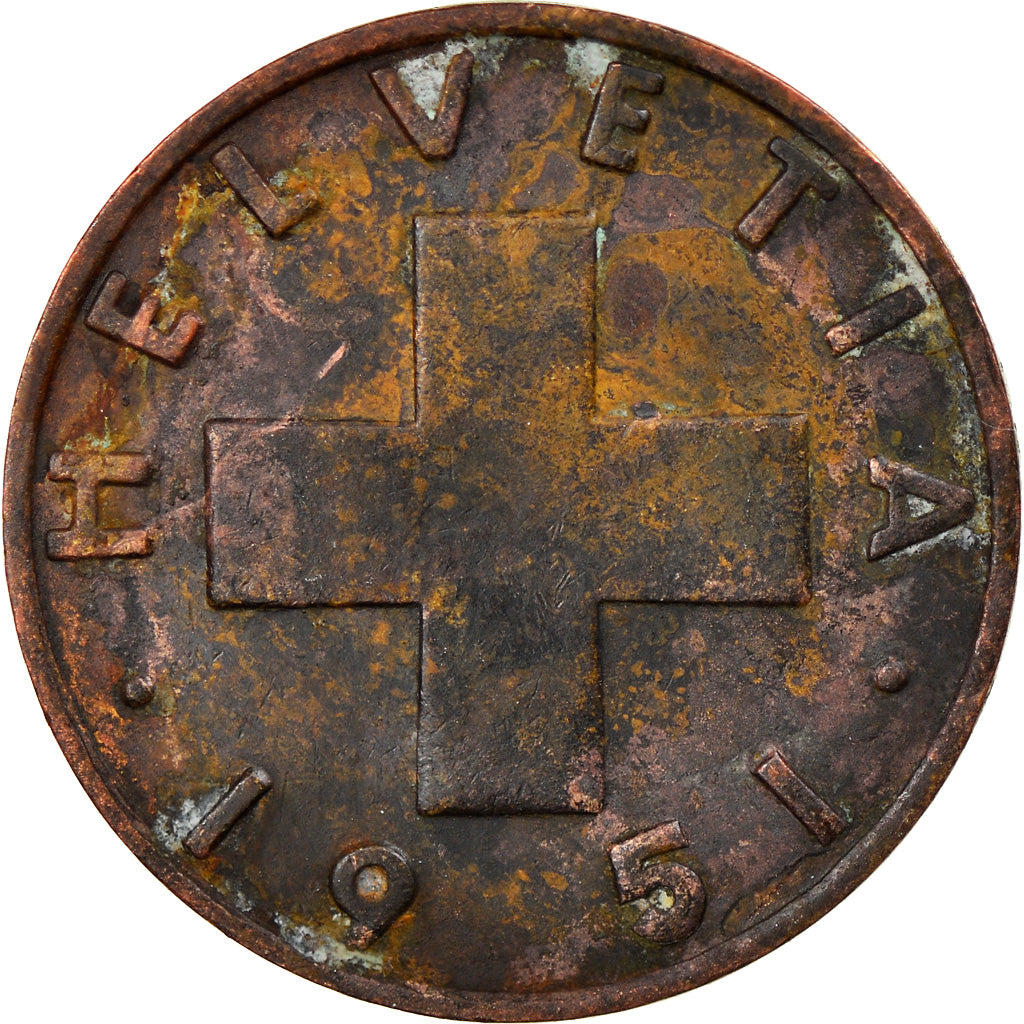 Monnaie, Suisse, 2 Rappen, 1951, Bern, TB+, Bronze, KM:47