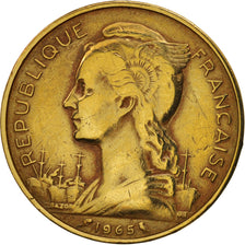 French Somaliland, 20 Francs, 1965, Paris, AU(50-53), Aluminum-Bronze, KM:12