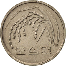 KOREA-SOUTH, 50 Won, 1990, SS+, Copper-Nickel-Zinc, KM:34