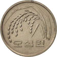 KOREA-SOUTH, 50 Won, 1990, TTB+, Copper-Nickel-Zinc, KM:34