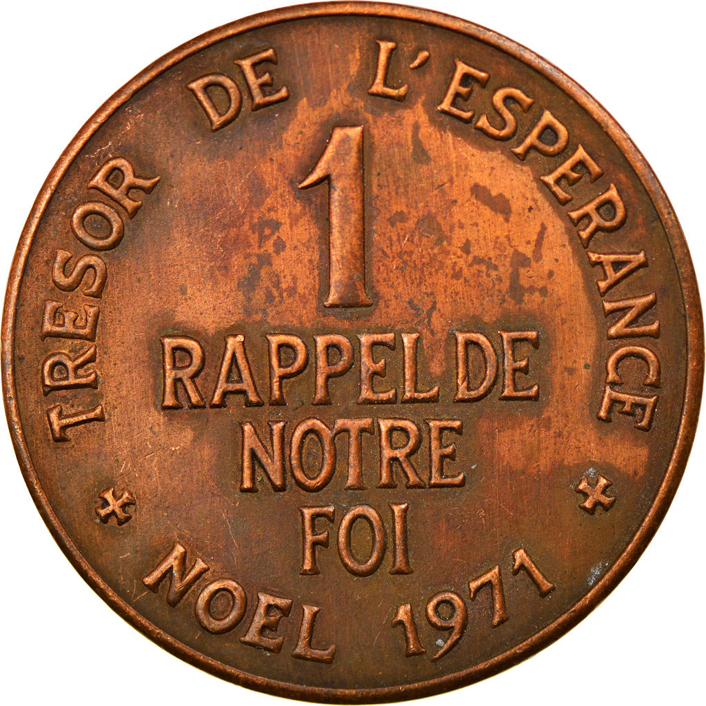 Francia, Token, Jeton Religieux Trésor de l Esperance, Rappel De notre Foi Noel