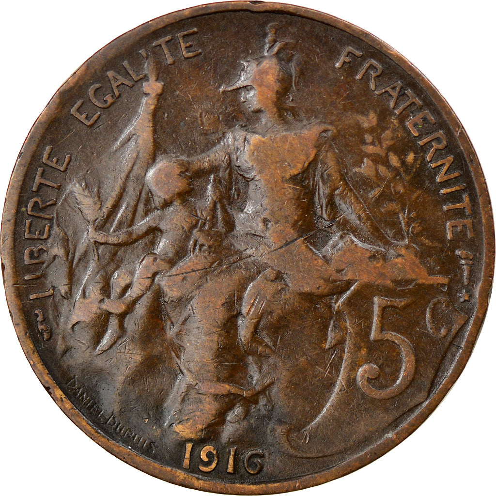 Coin, France, Dupuis, 5 Centimes, 1916, Paris, Etoile, VF(20-25), Bronze