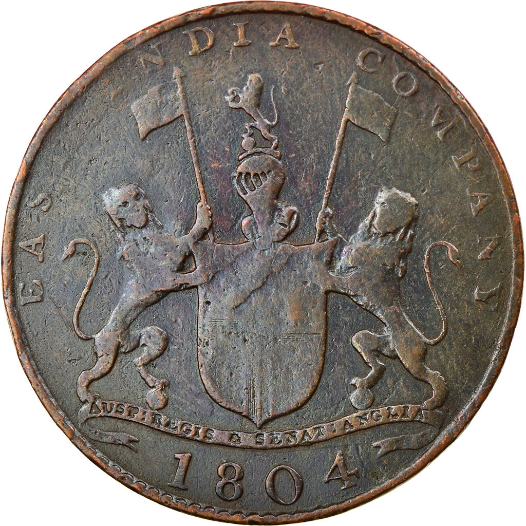 Coin, INDIA-BRITISH, 2 Kepings, 1804, VF(30-35), Copper, KM:265