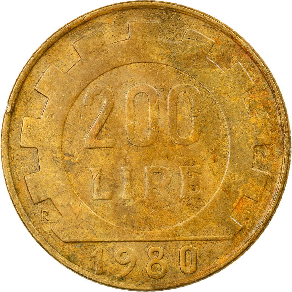 Moneda, Italia, 200 Lire, 1980, Rome, BC+, Aluminio - bronce, KM:105