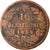 Coin, Italy, Vittorio Emanuele II, 10 Centesimi, 1866, Milan, VF(20-25), Copper