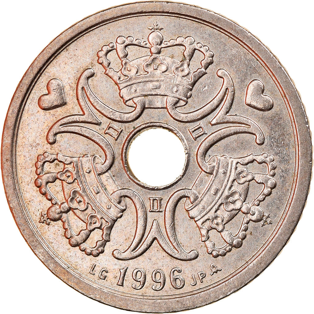 Moneda, Dinamarca, Margrethe II, Krone, 1996, Copenhagen, MBC+, Cobre - níquel