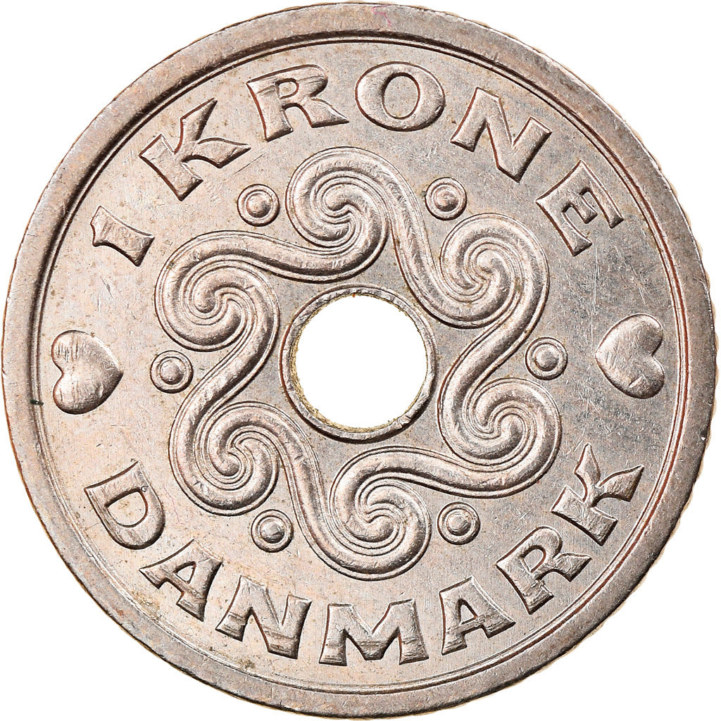 Moneda, Dinamarca, Margrethe II, Krone, 1996, Copenhagen, MBC+, Cobre - níquel