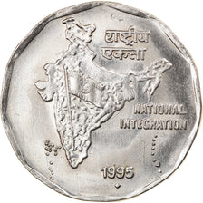 Moneta, REPUBBLICA DELL’INDIA, 2 Rupees, 1995, BB+, Rame-nichel, KM:121.3